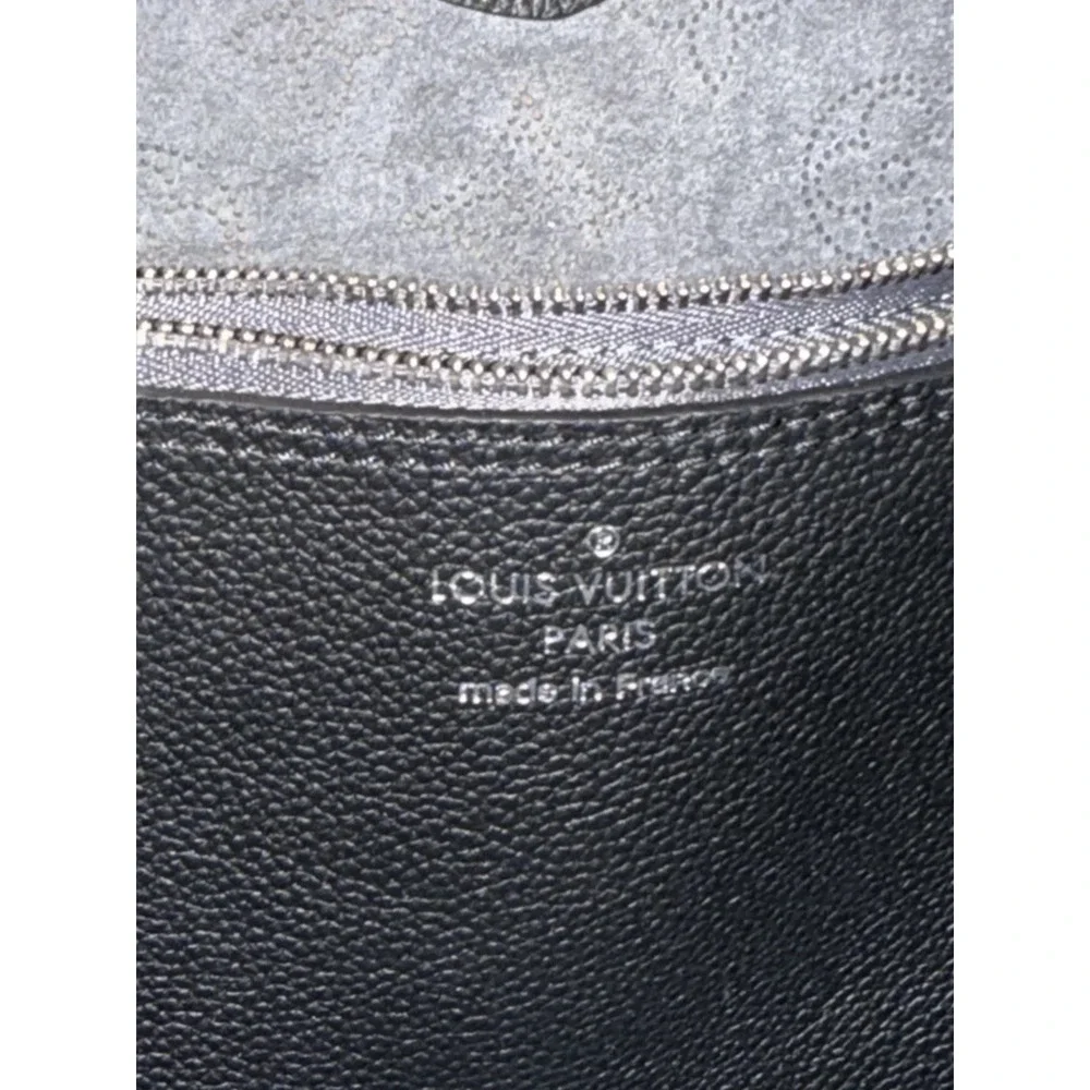 LOUIS VUITTON Carmel Mahina Black Leather Hobo Bag Perforated Logo New &Unused